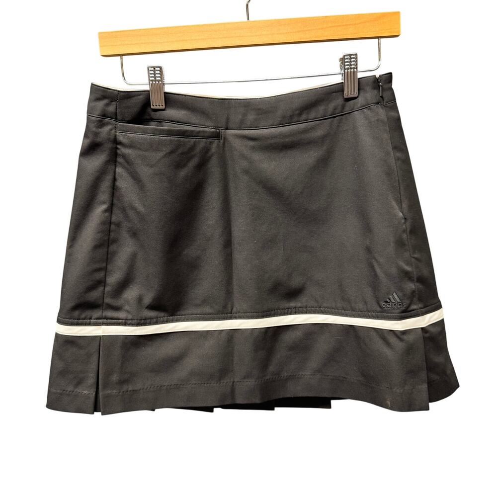 adidas Skort Womens 4 (29x15 ACTUAL) Black White Pleated‎ Pickleball Tennis Golf
